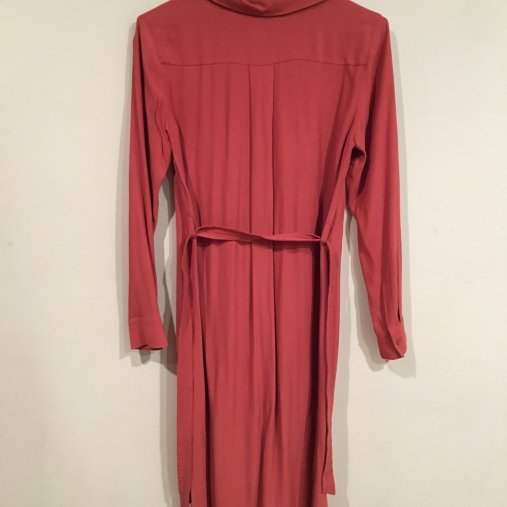 Ann Taylor | Peach Midi Long Sleeve Shirt Dress SM - Picture 5 of 7